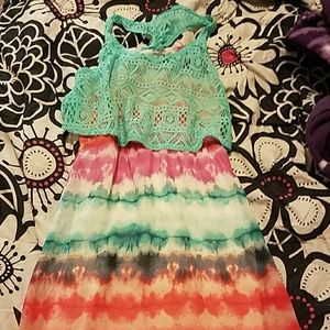 Girls long tie dye dress.